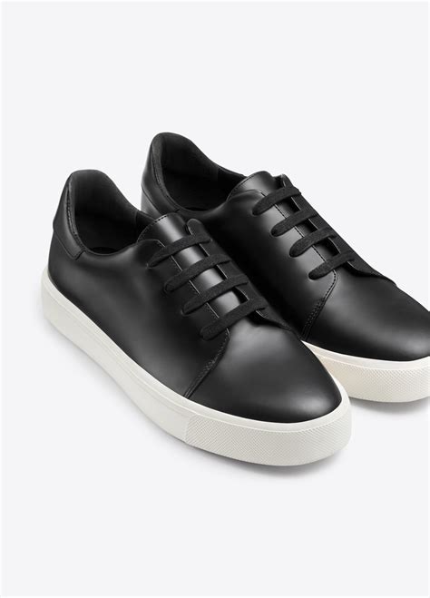 Black Leather Sneakers 